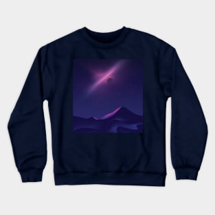 Science Fiction Desert Art at Night Time Crewneck Sweatshirt